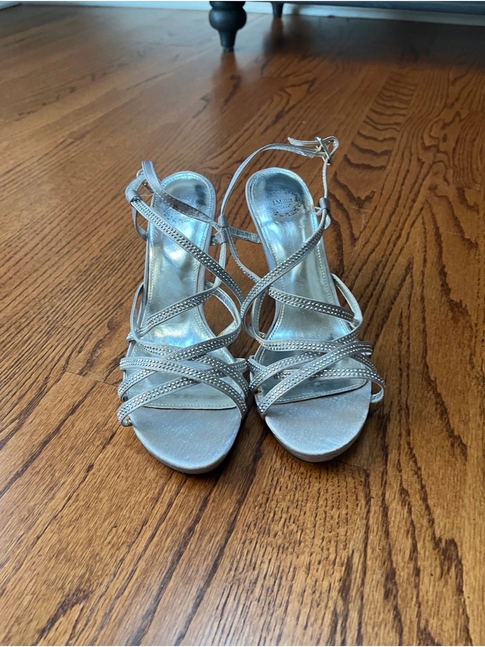 Women's Silver Strappy Dress Sandals